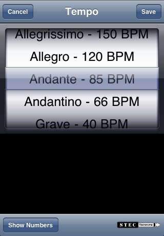 Tempo word picker