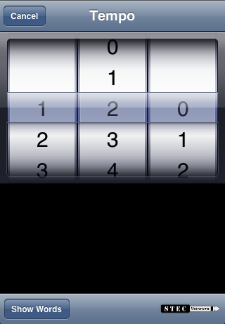 Tempo Number Picker