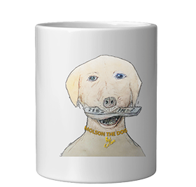 An image of mug with Molson The Dog on it