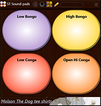 A screen shot of the updated Stec Records Sound-pads panel. 