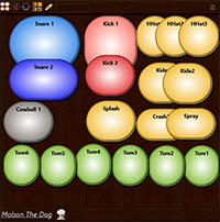 A screen shot of the Sound-pads panel Kit 1 pad-set. 