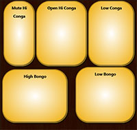 A screen shot of the Sound-pads panel Percussion 2 pad-set. 