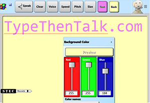 A screen shot of the Stec Records TypeThenTalk panel. 