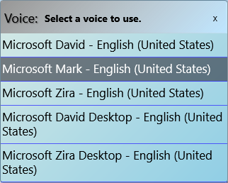 An image of the voice picker from the TypeThenTalk.com app
