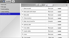 A screen shot of the Check-lists.com app showing the list-of-lists 